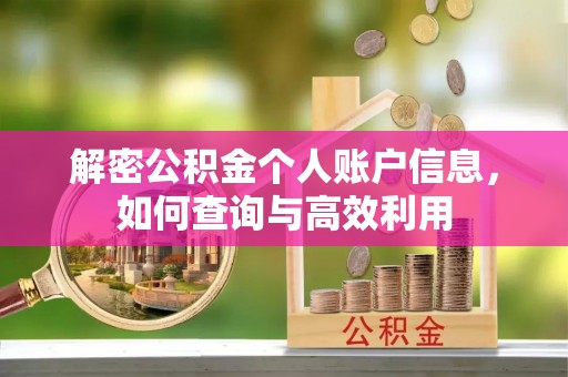 永修解密公积金个人账户信息，如何查询与高效利用