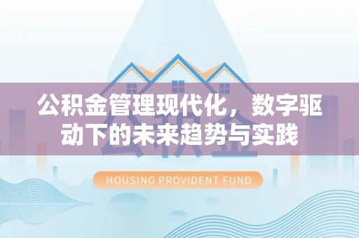 永修公积金管理现代化，数字驱动下的未来趋势与实践