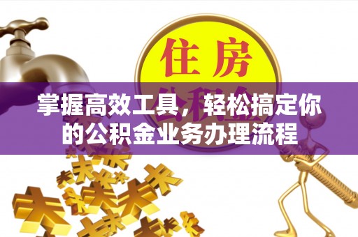 永修掌握高效工具，轻松搞定你的公积金业务办理流程
